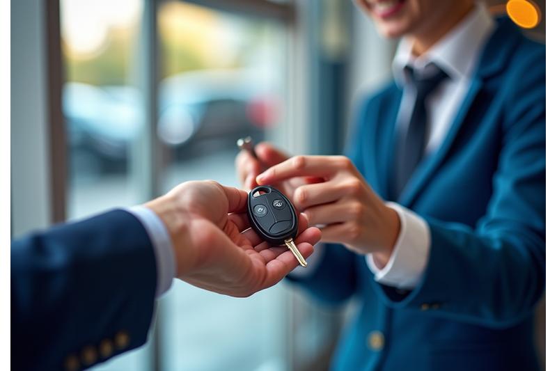 Clés d'un véhicule de remplacement remises à un client